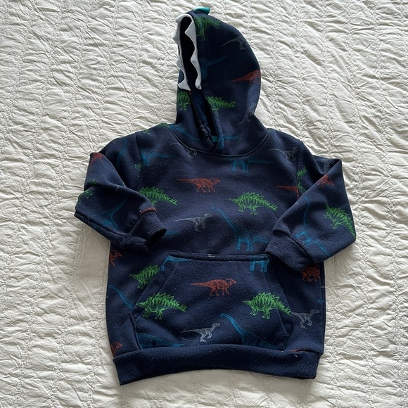 2T Baby boy toddler blue and green dinosaur pants hoodie, and long sleeve Tee - Picture 8 of 13